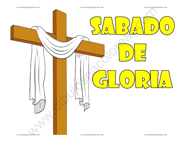Sábado de Gloria dibujo a color y para colorear